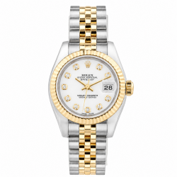 Rolex Datejust 26MM 179173 Two Tone White Diamond Dial Watch